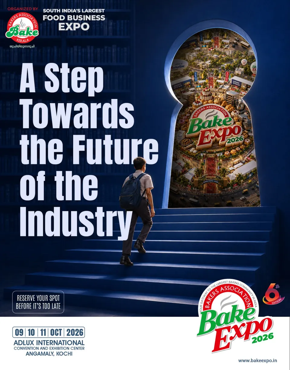 Bake Expo 2026 poster: stairs leading up to a glowing arch, 'A step towards the future of the industry'