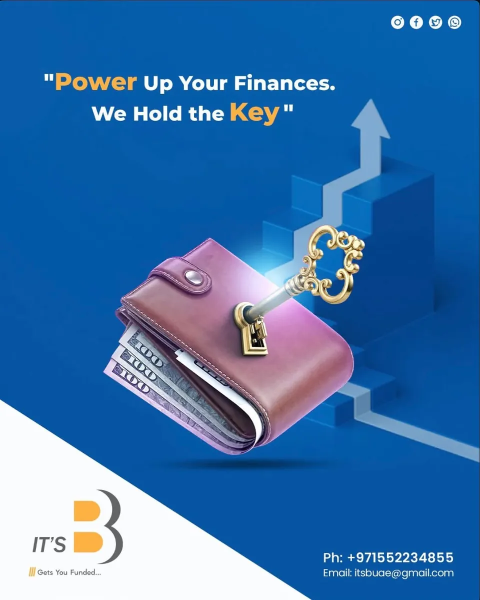 It's B poster: a wallet unlocked by a gold key over a rising graph, 'Power up your finances'
