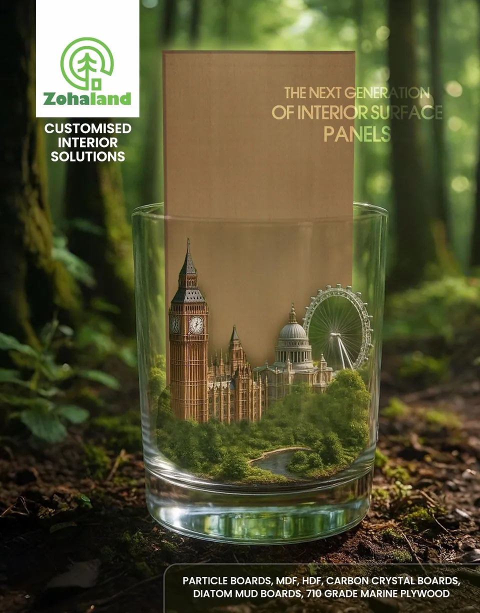 Zohaland poster: a miniature city inside a glass in a forest